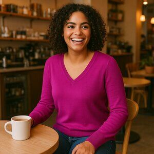 Banana Republic Magenta 100% Merino Wool Sweater – Size Medium